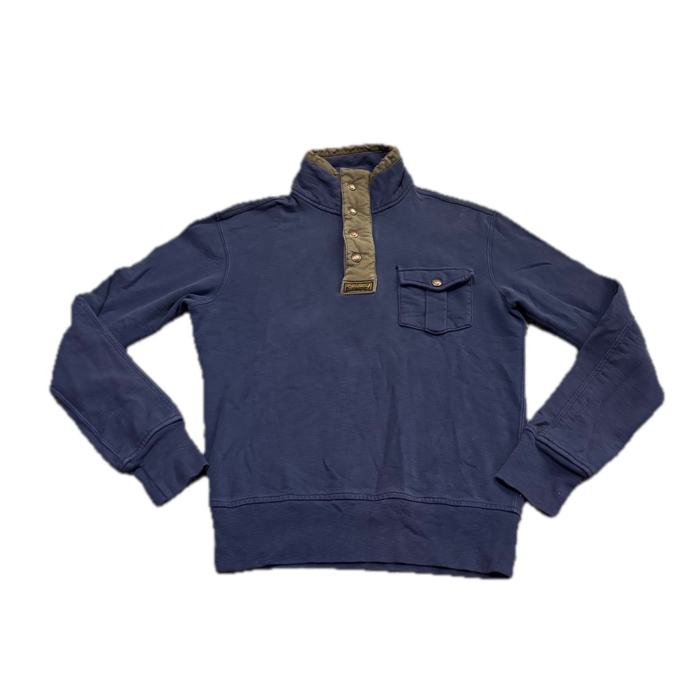 Polo Ralph Lauren Mens Navy Blue Utility Snap Mock Neck Pullover Sweatshirt S